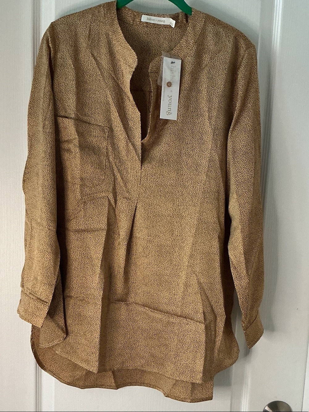 bishop + young Tan Long-Sleeve Button-Down Shirt